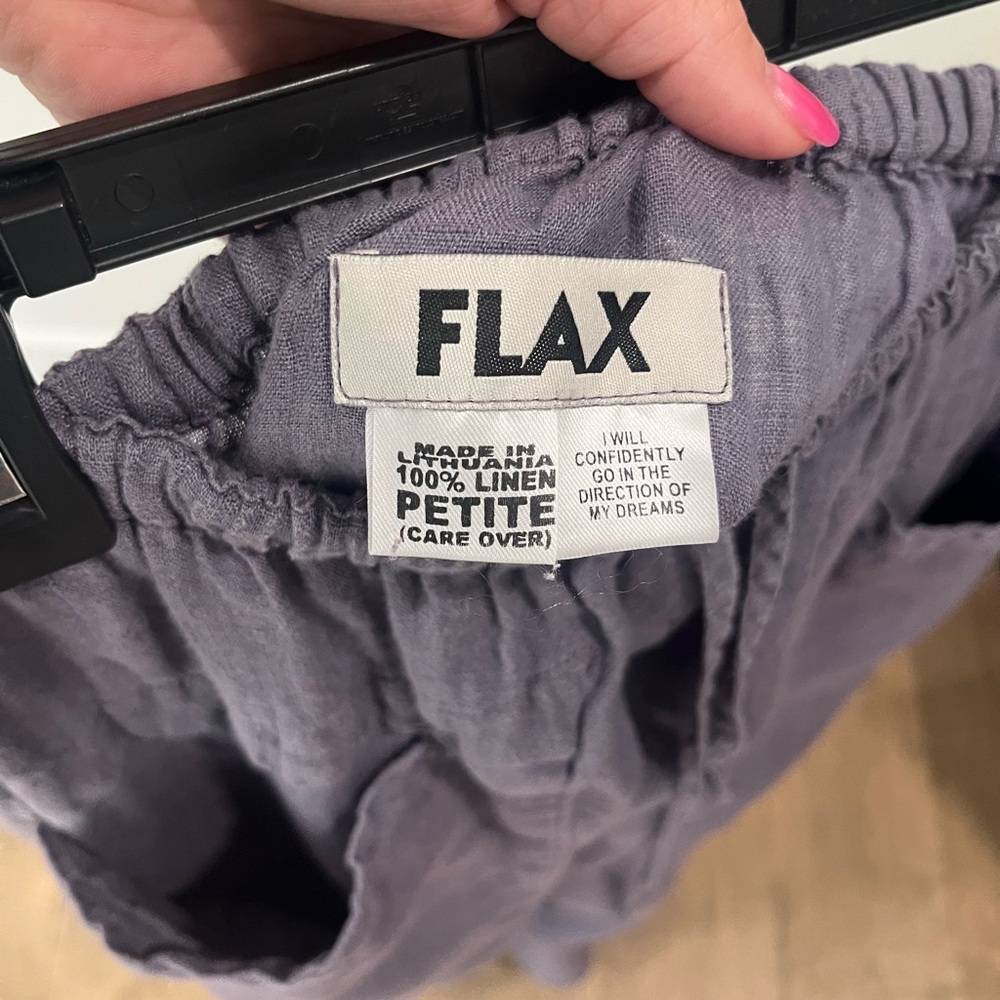 Flax Slate-Lavender Drawstring Midi Skirt size medium/large elastic waist - Picture 6 of 6